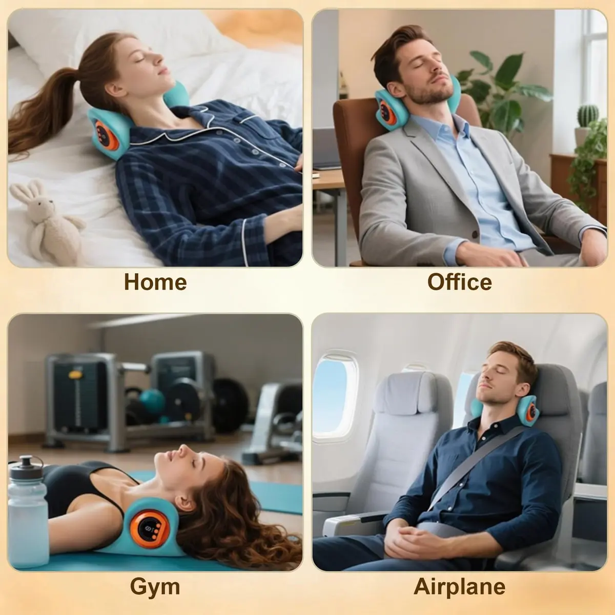 Kalamera Ergonomic Heated Neck Massager Pillow with Vibration Massage | Cordless, Heat & Deep Tissue Relief - view 7