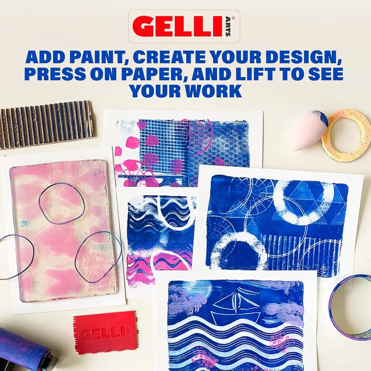 Gelli Arts 12" Round Gel Printing Plate | Monoprinting Made Simple - view 5