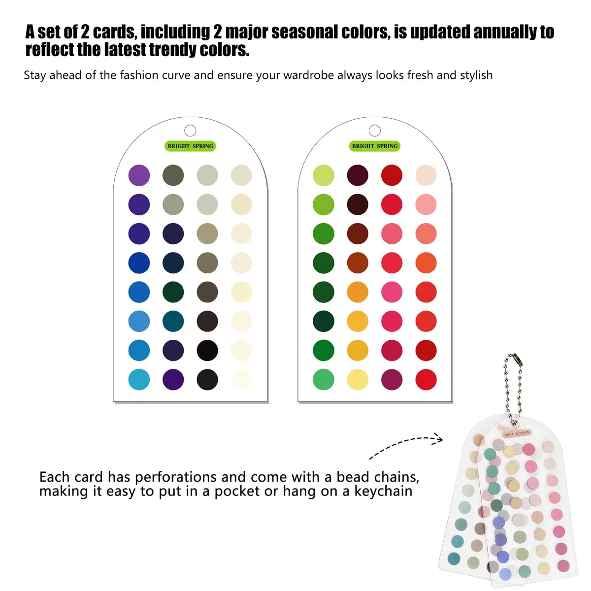 Zynoro Ultimate 12 Season Color Analysis Template Cards (Set of 2) | Portable Color Matching Guide for Outfits & Makeup - view 2