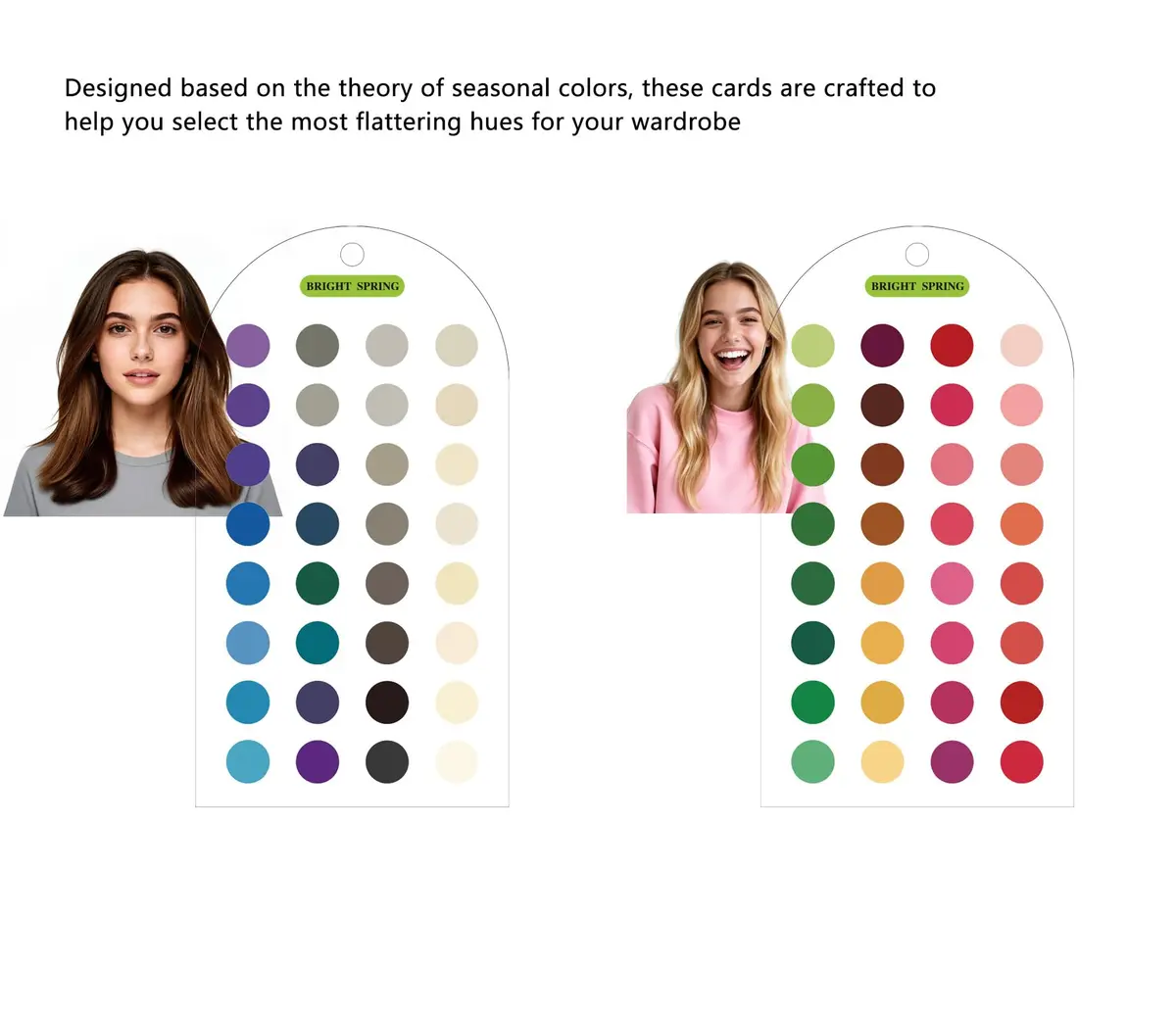 Zynoro Ultimate 12 Season Color Analysis Template Cards (Set of 2) | Portable Color Matching Guide for Outfits & Makeup - view 4