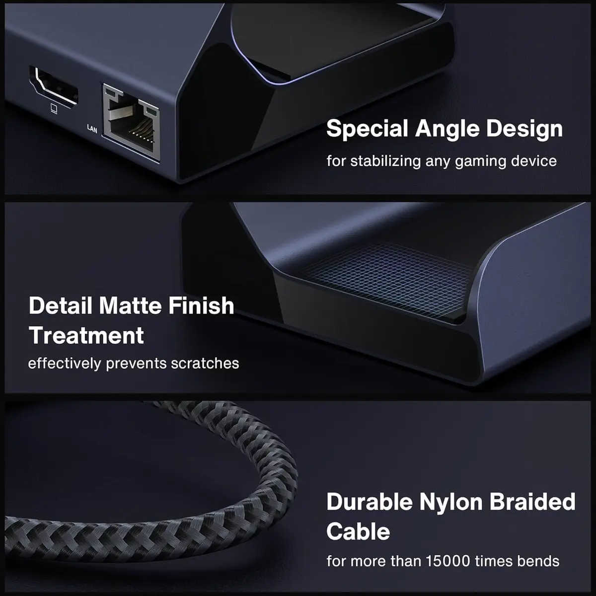 IVANKY 10-in-1 Docking Station for Steam Deck OLED/ASUS ROG Ally X | 4K@144Hz HDMI, 100W Power, Ethernet, USB-A Ports - view 8