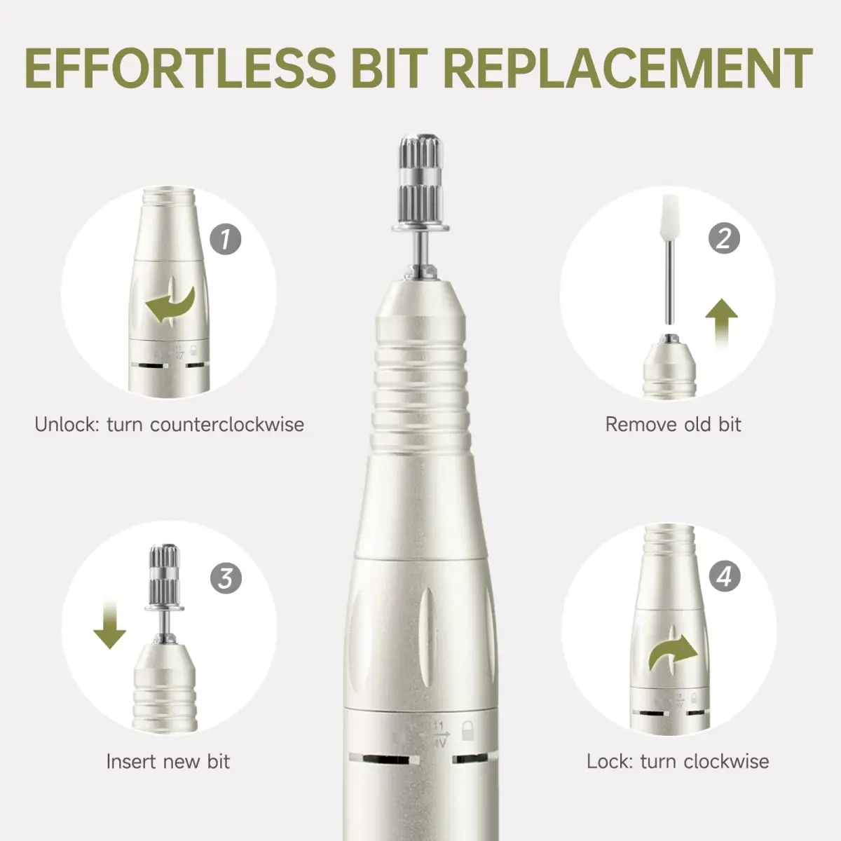 HQMPHQ Professional Nail Drill 45000RPM Rechargeable Electric Nail File | Whisper-Quiet Operation - view 5