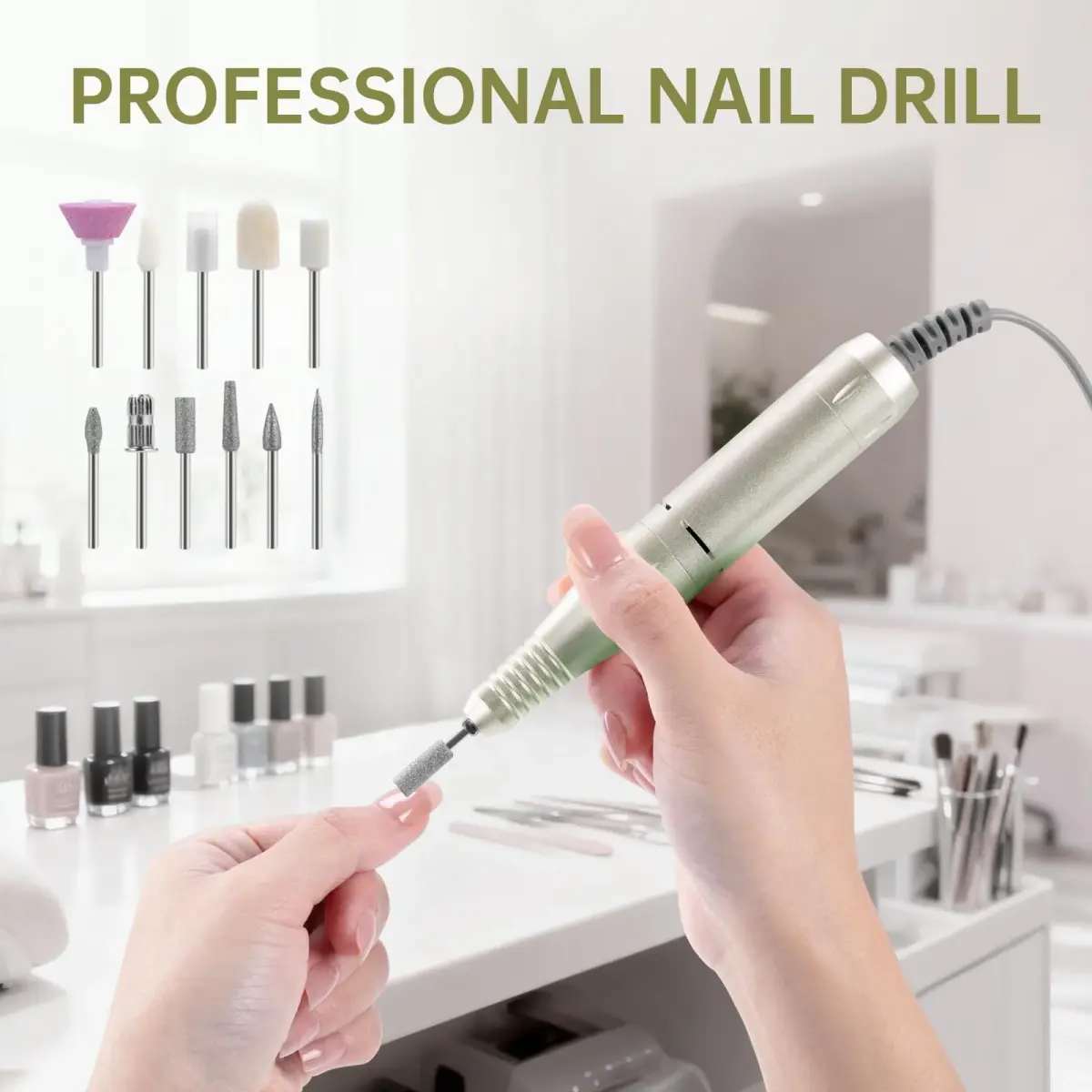 HQMPHQ Professional Nail Drill 45000RPM Rechargeable Electric Nail File | Whisper-Quiet Operation - view 6