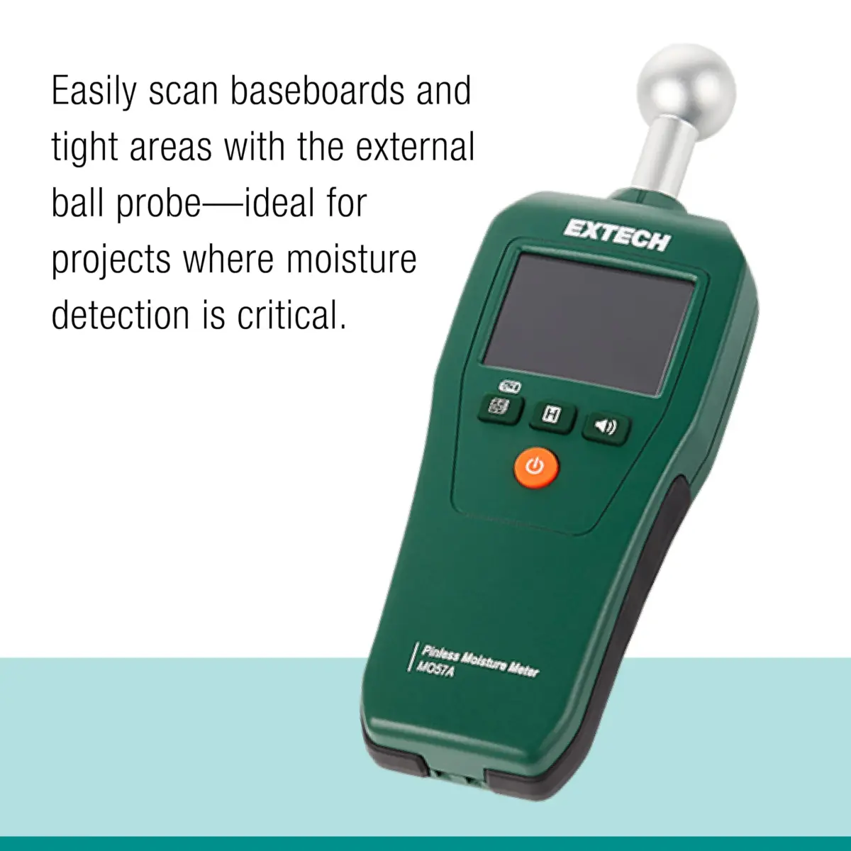 Extech MO57A Pinless Moisture Meter with Spherical Sensor, 100mm (4in) Depth | Non-Destructive Wood, Drywall, Concrete Moisture Reader - view 6