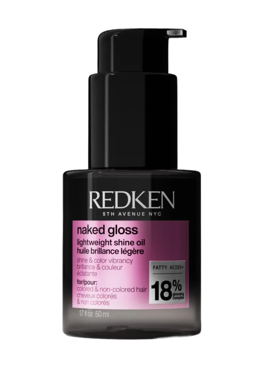 Redken Naked Gloss Lightweight Shine Hair Oil 1.6 Fl Oz (47 ml) | Professional Shine & Heat Protection - main product image