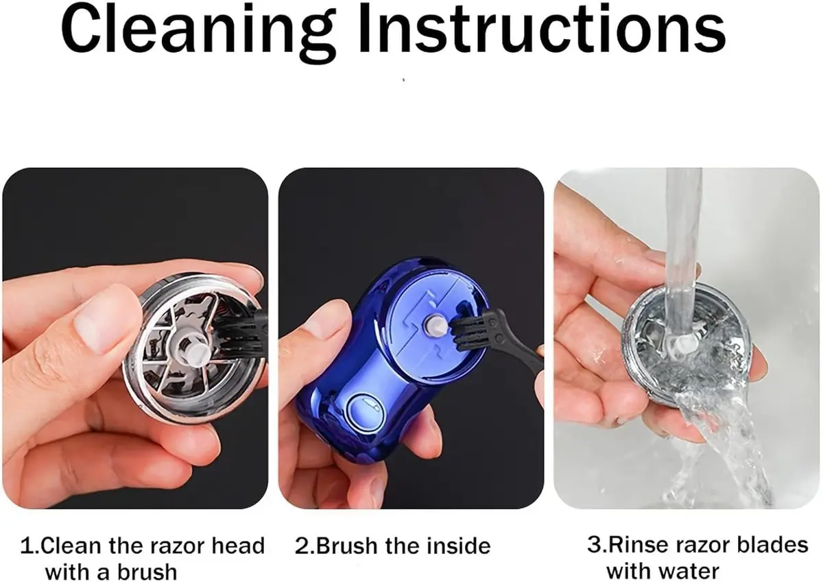 Reodolop Mini Electric Shaver Rotary USB C Rechargeable Lightweight for Travel & Office - view 3