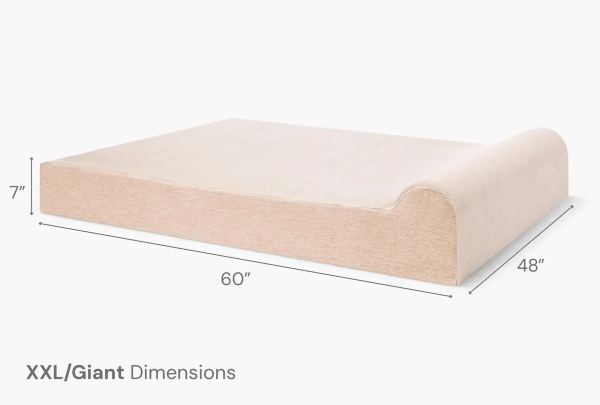 Big Barker Giant Orthopedic Dog Bed - 7" Pillow Top with Headrest - 100-300 lbs - Memory Foam for Joint Pain & Arthritis - Washable - 60"x48"x7" - view 3