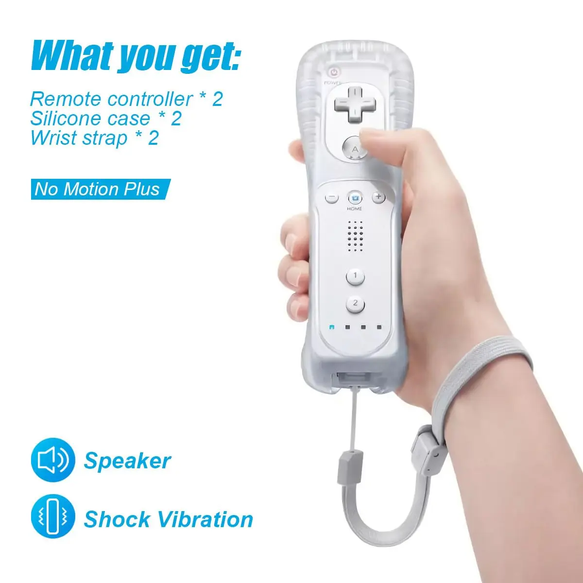 TIANHOO Wii Controller 2 Pack | Precise Motion-Sensing, Upgraded Version for Wii/Wii U, White (≤120 chars) - view 3