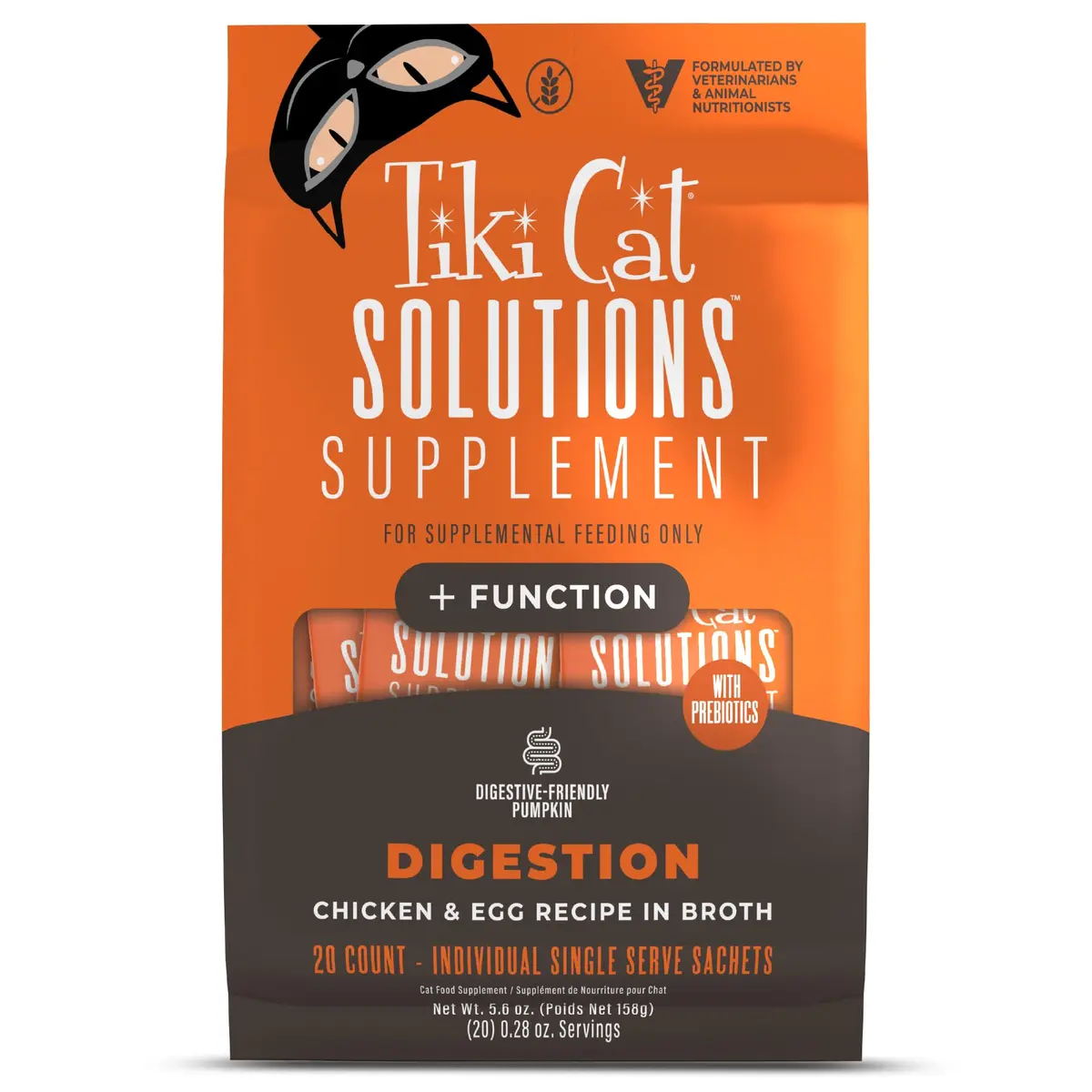 Tiki Cat Solutions Cat Supplement Digestion Chicken & Egg 5.6 oz | Supports Digestive Health with Prebiotics - main product image