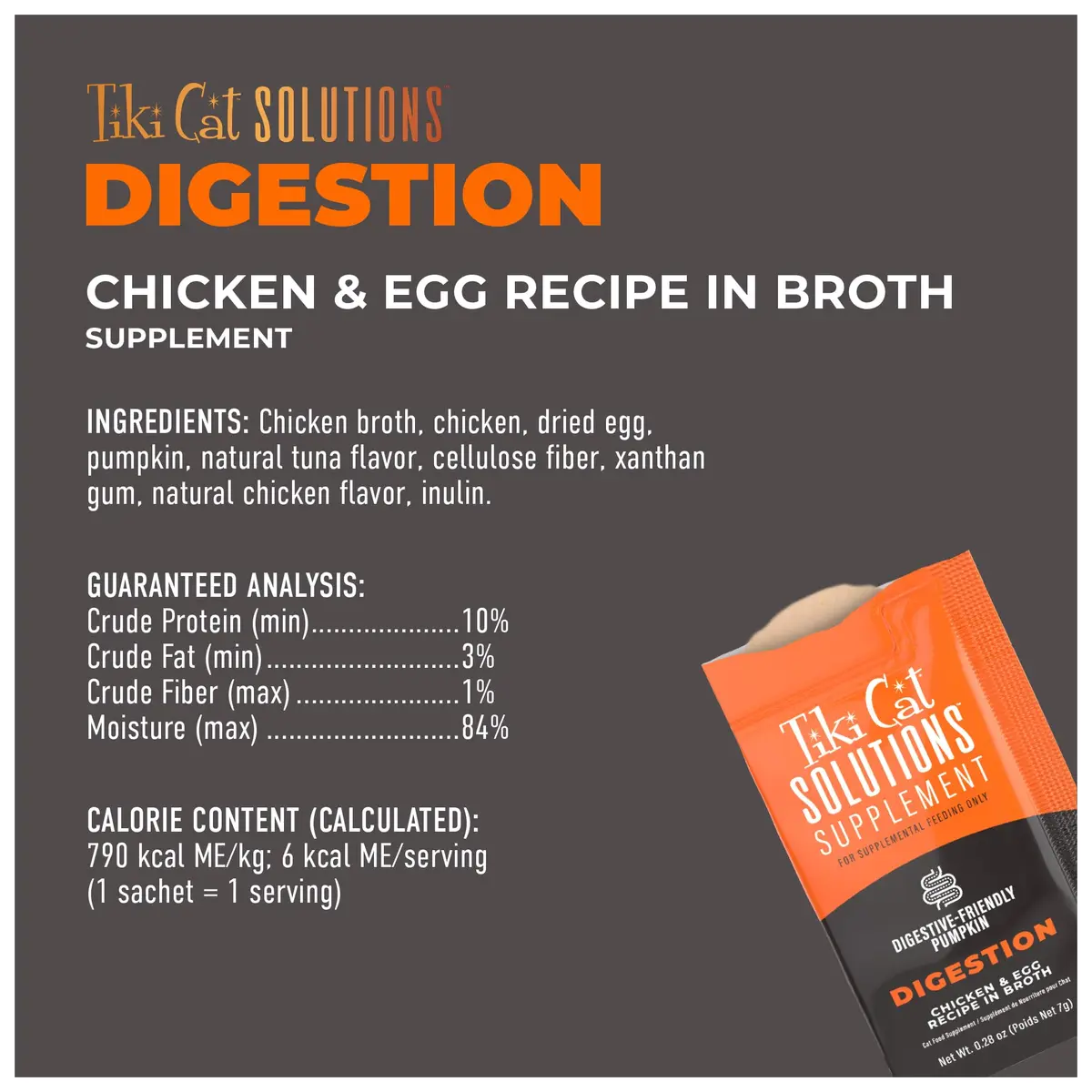 Tiki Cat Solutions Cat Supplement Digestion Chicken & Egg 5.6 oz | Supports Digestive Health with Prebiotics - view 2