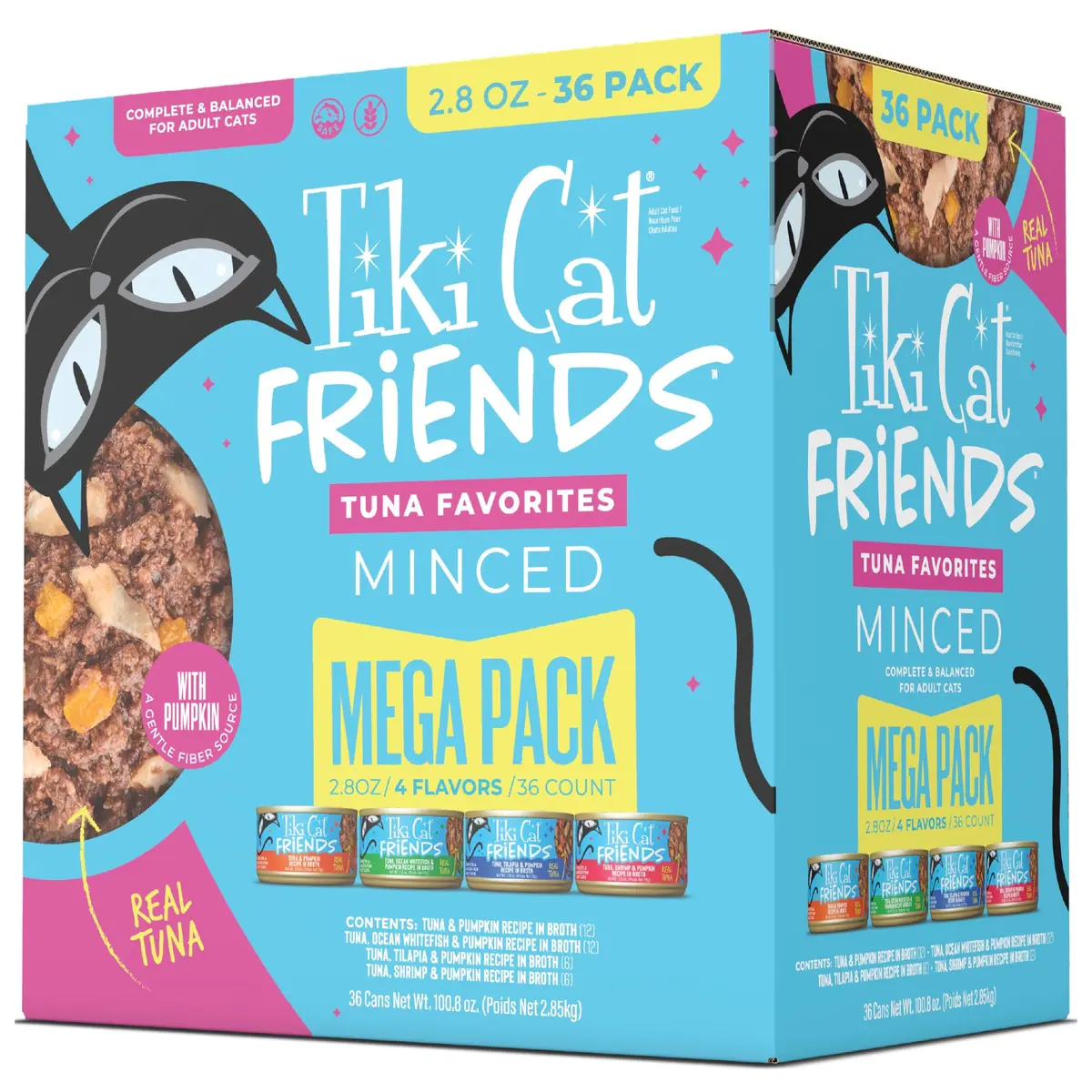 Tiki Cat Friends Wet Cat Food, Tuna Favorites, 2.8oz, 36ct | Grain-Free, High Moisture, Protein-Rich - main product image