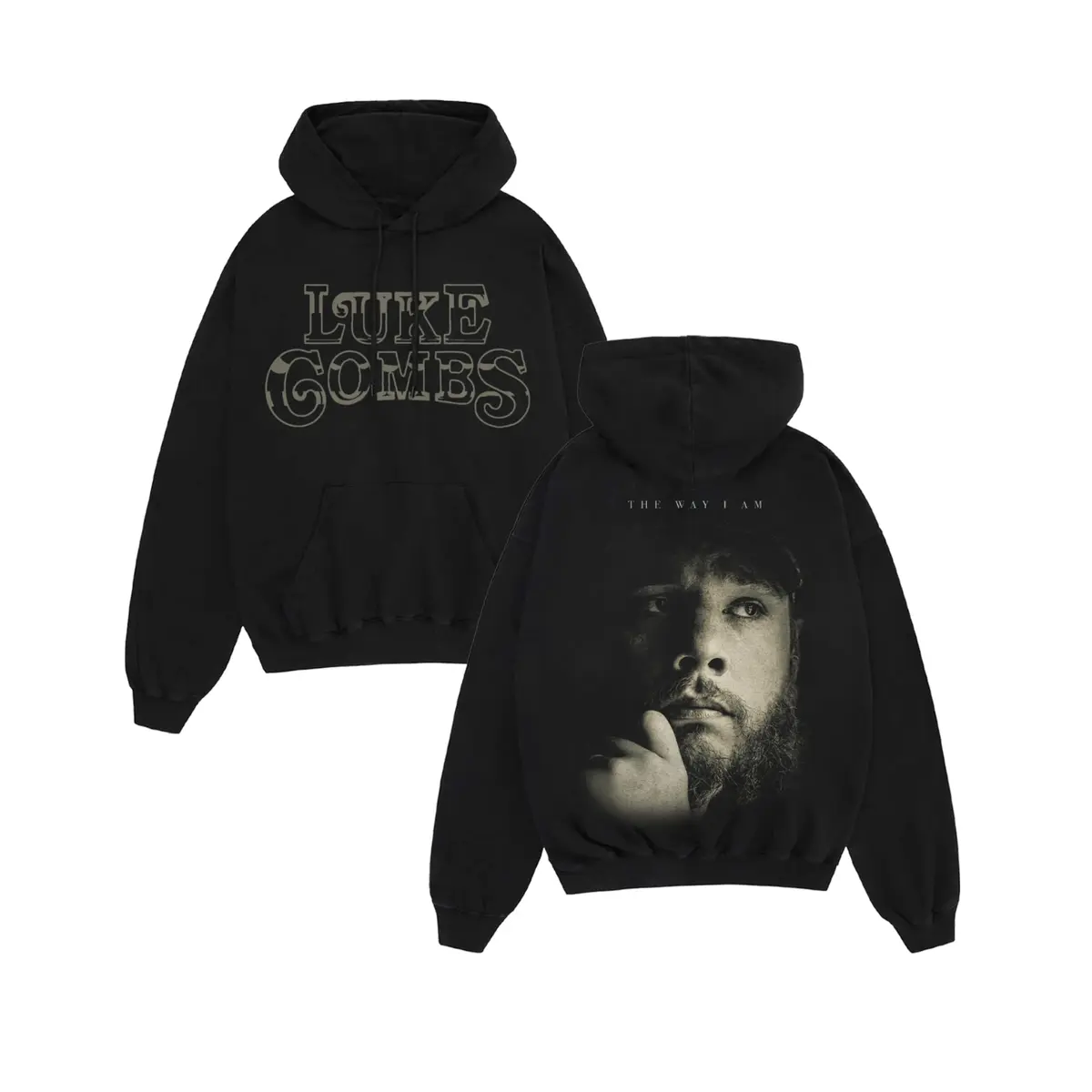 Luke Combs The Way I Am Album Cover Hoodie, Black, Medium | Official Merch, Unisex Fit - main product image