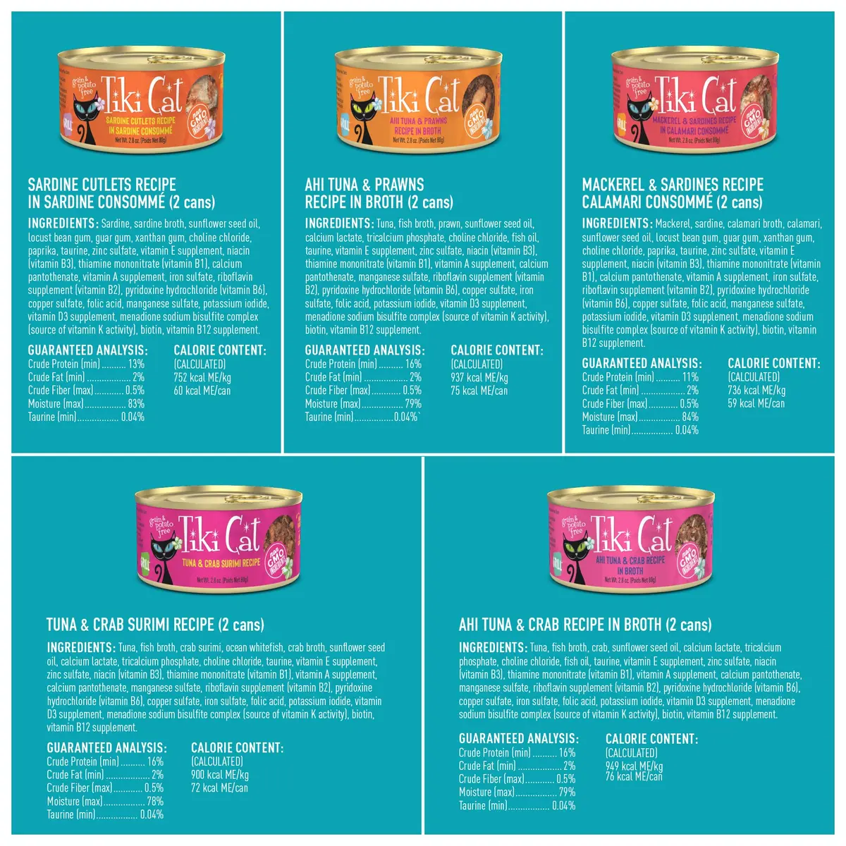Tiki Cat Wet Cat Food Mega Pack, Seafood Selects, 2.8 oz (24) | Protein-Rich, Grain-Free, Hydrating - view 4