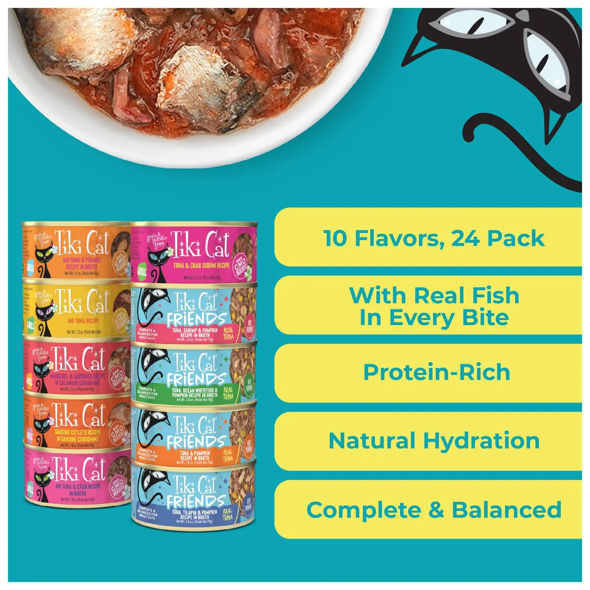 Tiki Cat Wet Cat Food Mega Pack, Seafood Selects, 2.8 oz (24) | Protein-Rich, Grain-Free, Hydrating - view 6
