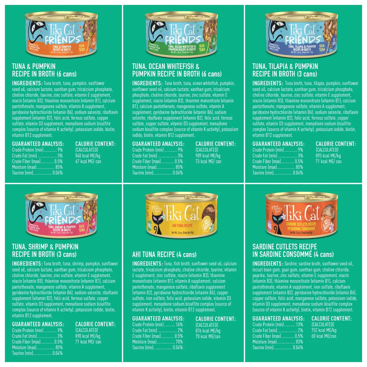 Tiki Cat Wet Cat Food Mega Pack, Seafood Selects Variety Pack, 2.8 oz (36) | Protein-Rich, Grain-Free, Hydrating for Cats - view 3