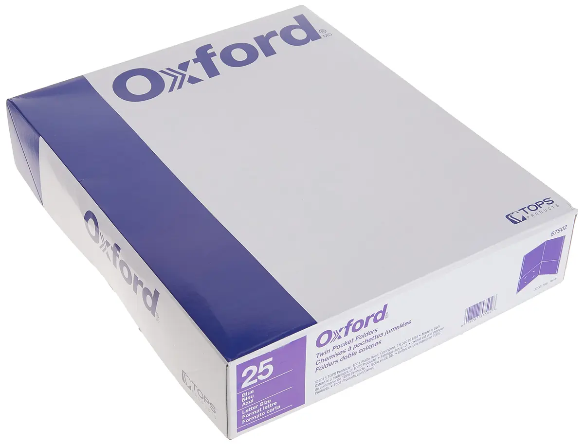 Oxford Twin-Pocket Folders, Blue, Letter Size, 125 Count | Textured Paper for Organized Students - view 5