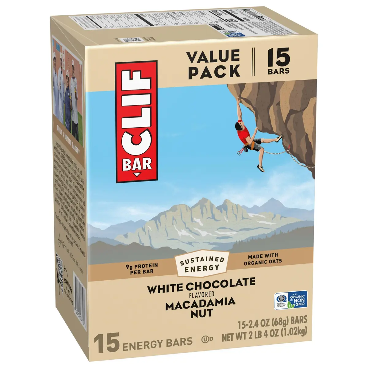 CLIF BAR Energy Protein Bars White Chocolate Macadamia Nut 15 Count (60 Total Bars) | Made with Organic Oats - view 9