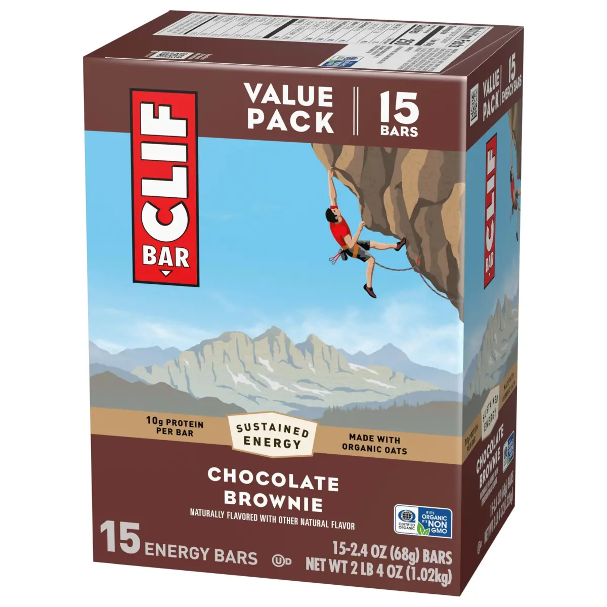 CLIF BAR Energy Protein Bars Chocolate Brownie 144oz (60 bars) | Made with Organic Oats - view 9