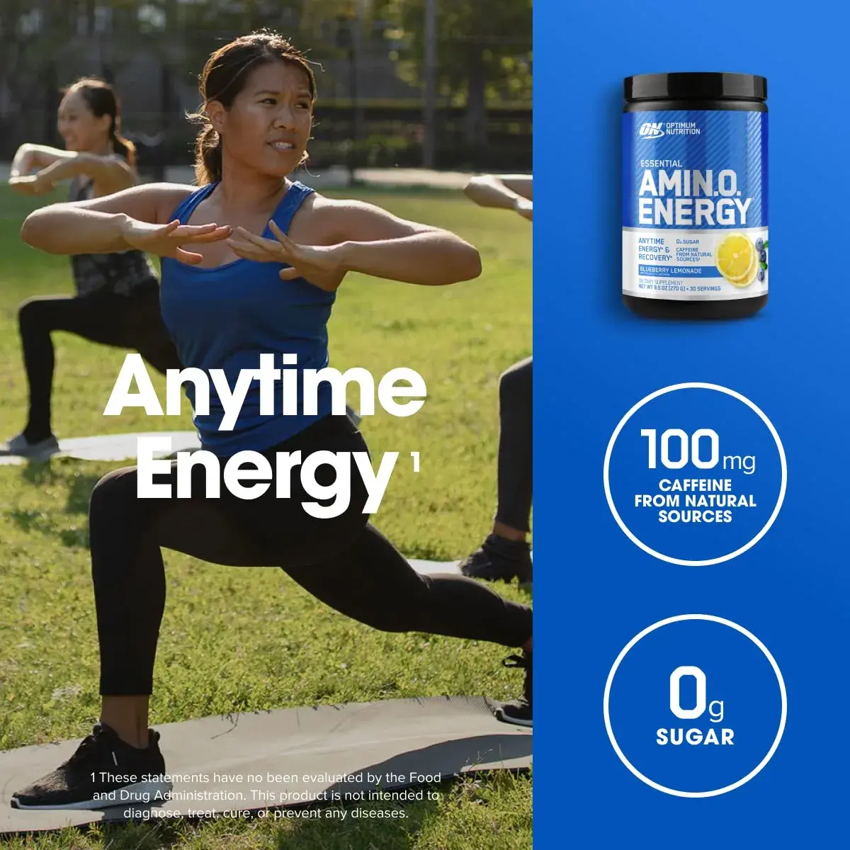 Optimum Nutrition Amino Energy Blueberry Lemonade 57oz (1.62kg) | Pre-Workout & Anytime Energy Blend - view 4