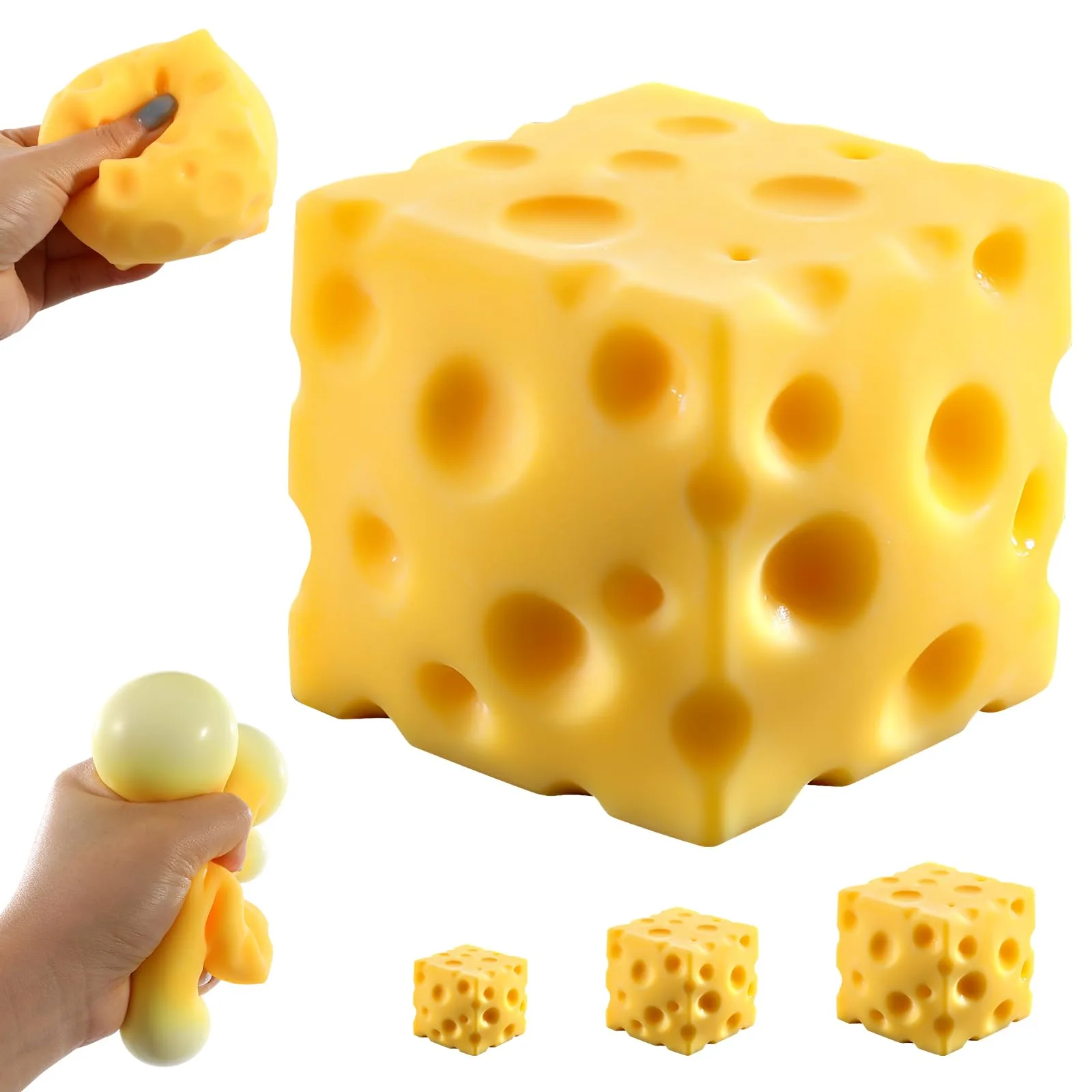 KUBEIJIA Jumbo Cheese Squishy (10cm/4 Inch) | Large Size Stress Relief Fidget Toy - main product image