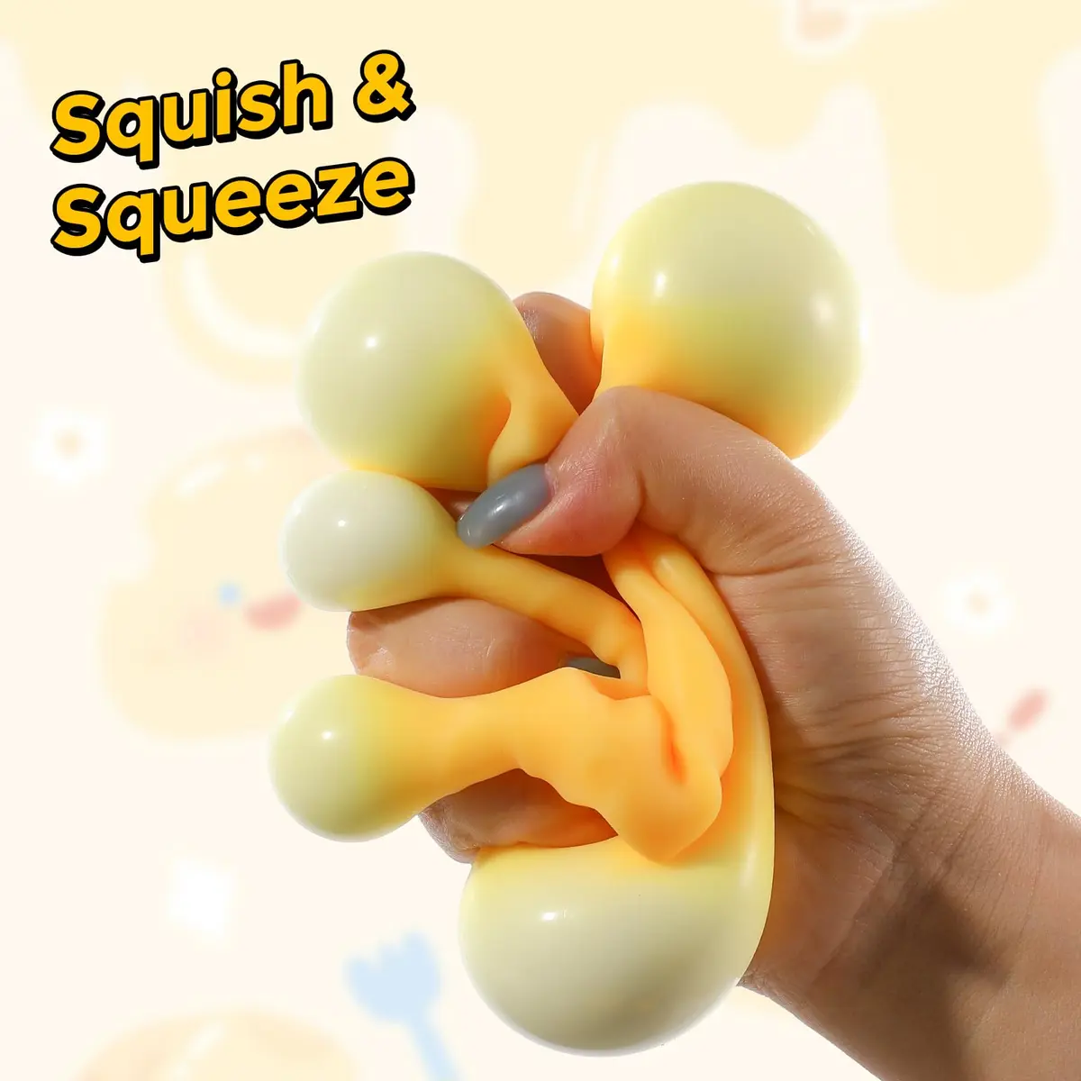 KUBEIJIA Big Cheese Squishy 10cm (4 Inch) | Non-Toxic TPR Stress Relief Toy - view 4