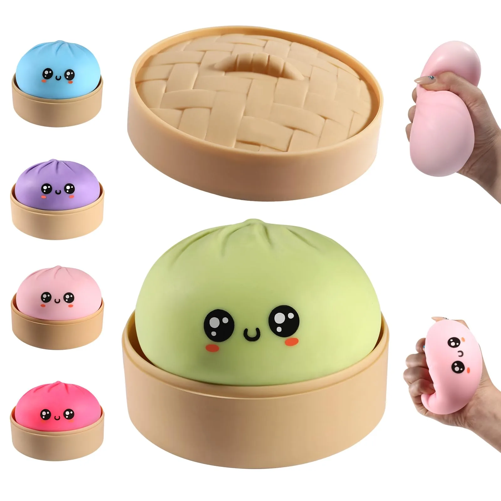 DASDSA Dumpling Squishy Toy, Mystery Box Big Squishy Dumpling Stress Ball, Adult Anxiety Relief Fidget Toy (Green) - main product image