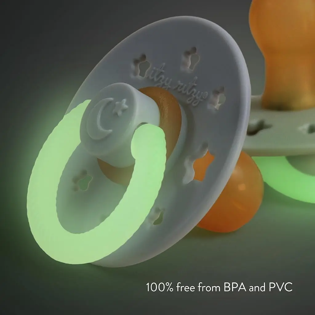 Itzy Ritzy Natural Rubber Pacifiers for 0-6 Mo | BPA-Free, Glow in Dark, Chic & Safe - view 6