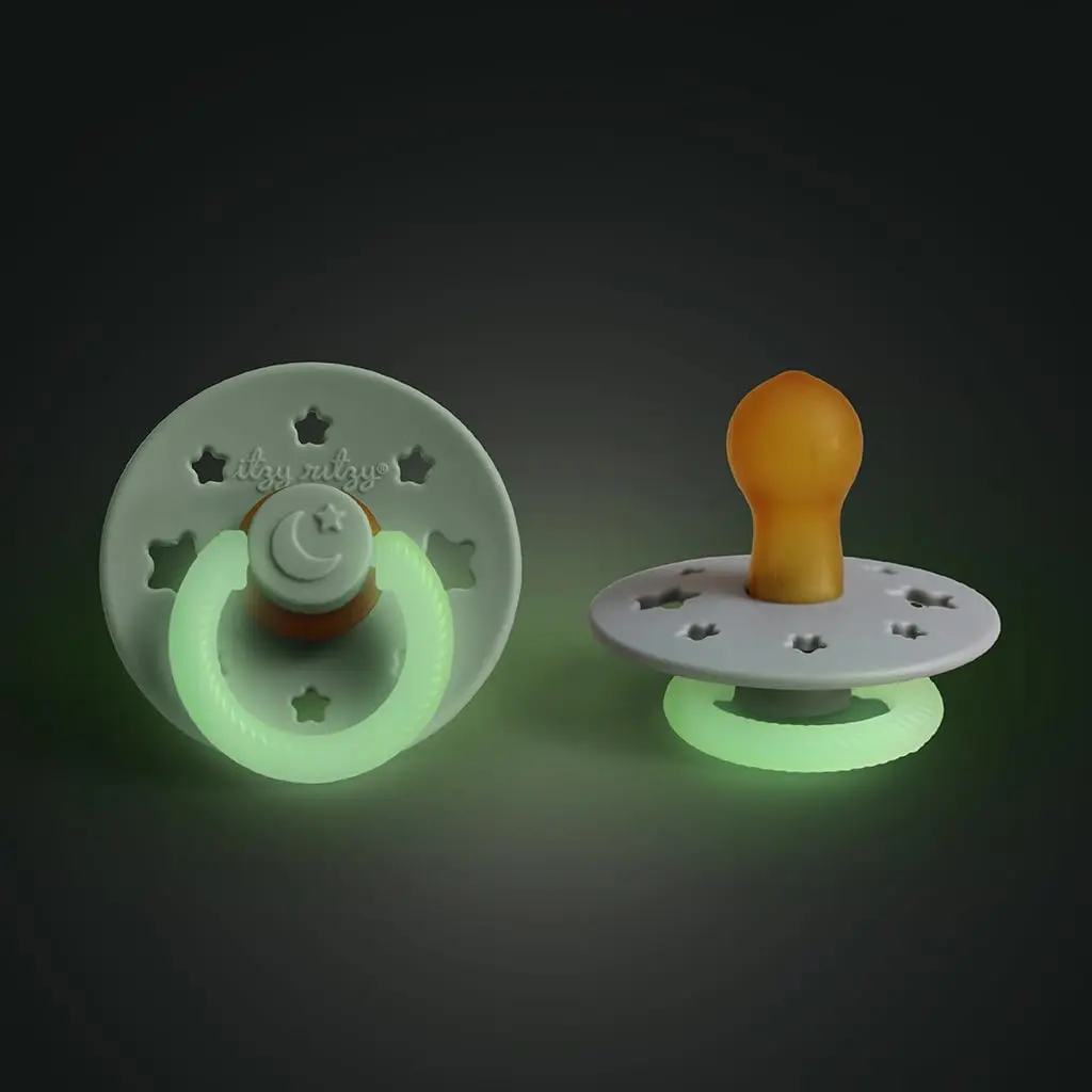 Itzy Ritzy Natural Rubber Pacifiers for 0-6 Mo | BPA-Free, Glow in Dark, Chic & Safe - view 3
