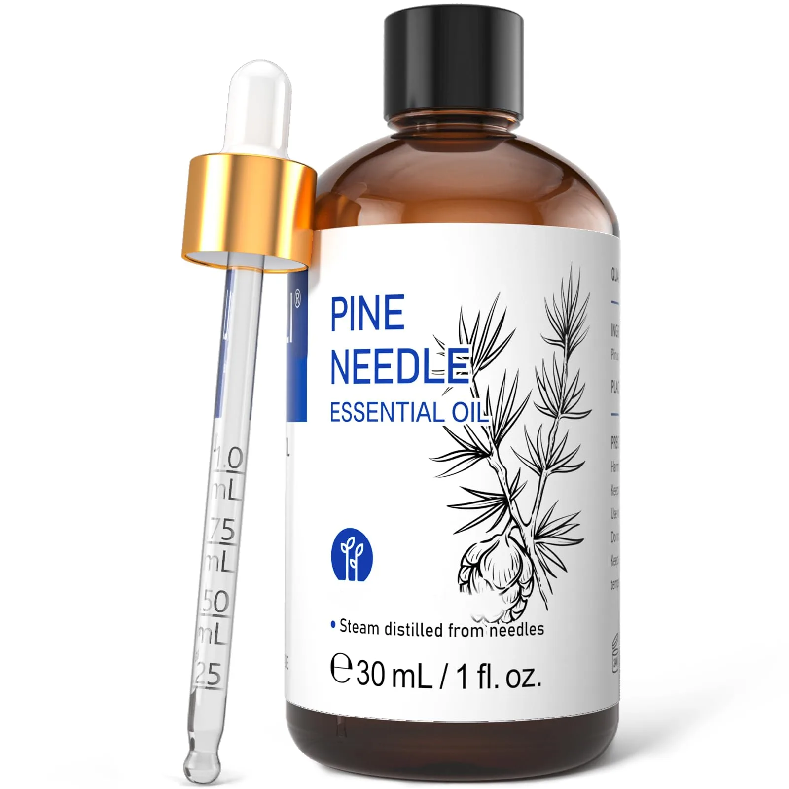 HIQILI Pine Needle Essential Oil 30ml (1.01 Fl Oz) | Fresh Woody Fragrance for Aromatherapy & DIY - main product image