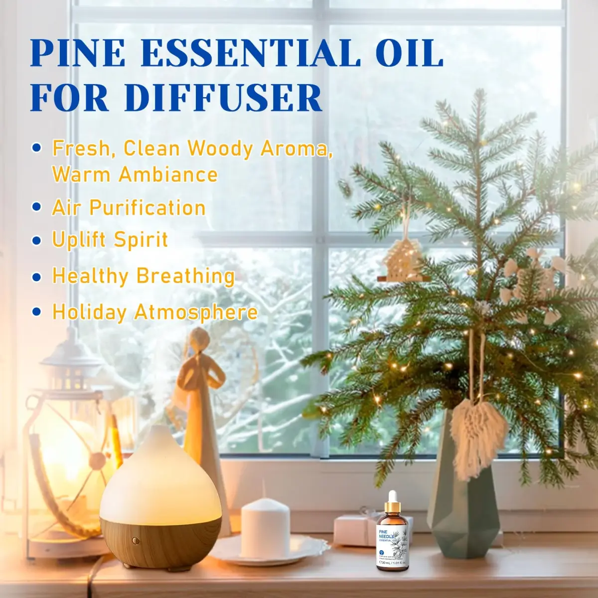 HIQILI Pine Needle Essential Oil 30ml (1.01 Fl Oz) | Fresh Woody Fragrance for Aromatherapy & DIY - view 2