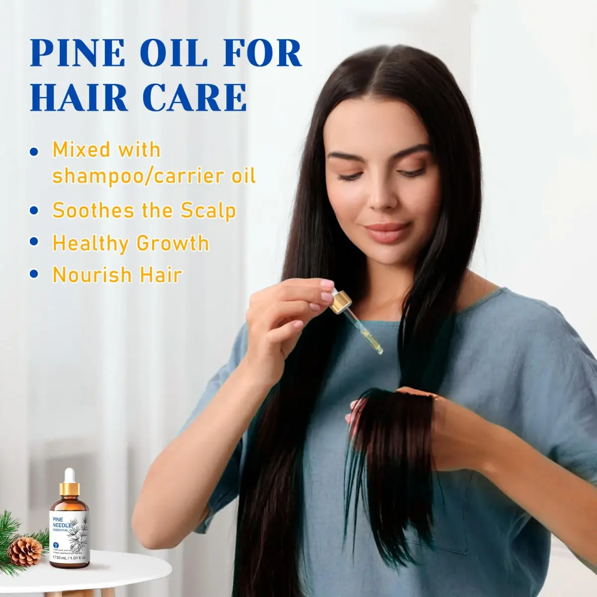 HIQILI Pine Needle Essential Oil 30ml (1.01 Fl Oz) | Fresh Woody Fragrance for Aromatherapy & DIY - view 4