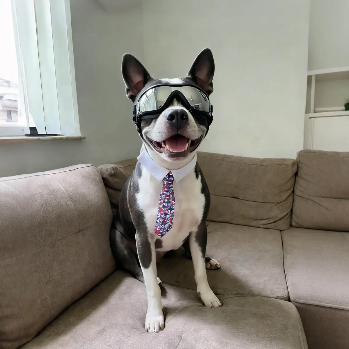 Enjoying Gloss Black UV Protection Dog Goggles for Medium Breeds | Windproof & Adjustable - view 2