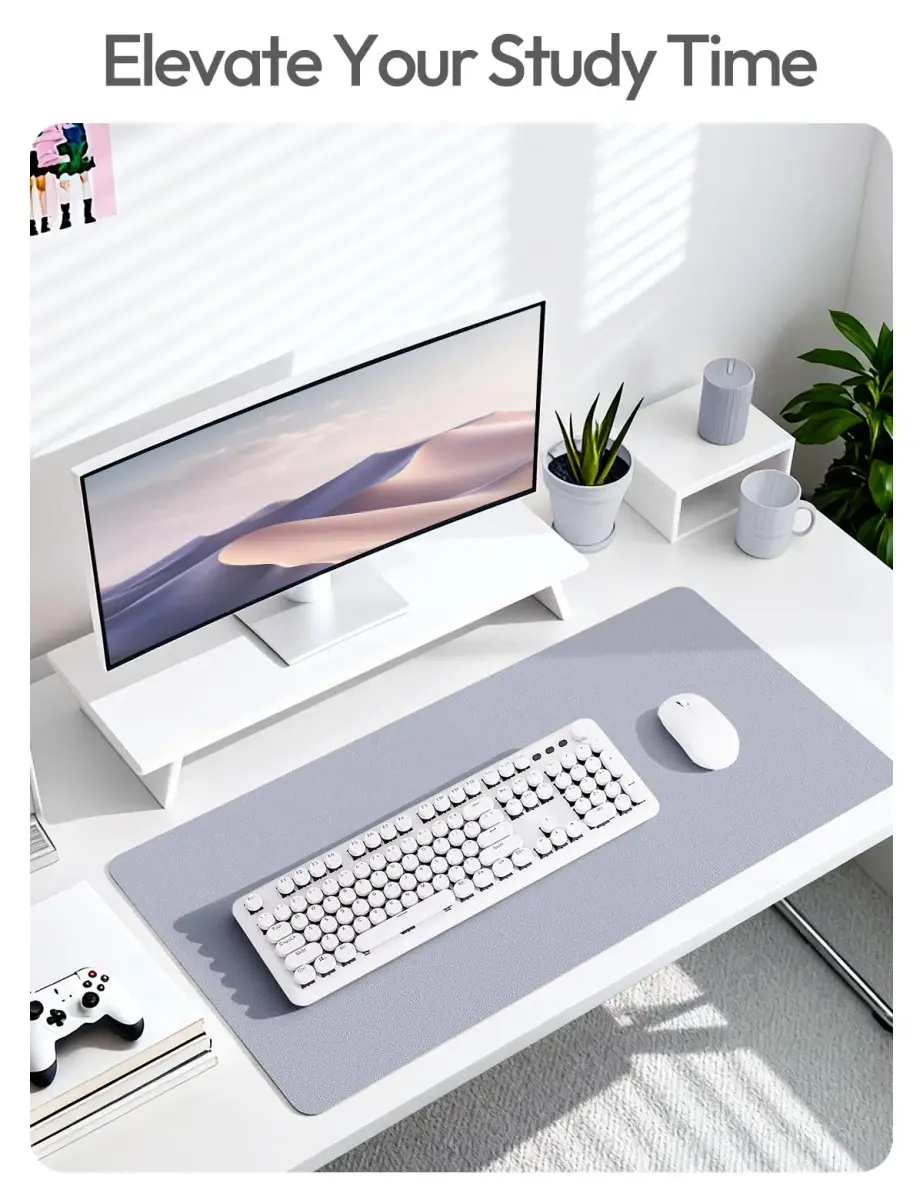YSAGi Soft Lavender Desk Pad Protector, Large Mouse Pad, 35.4" x 17" | Protects Your Desk Surface - main product image