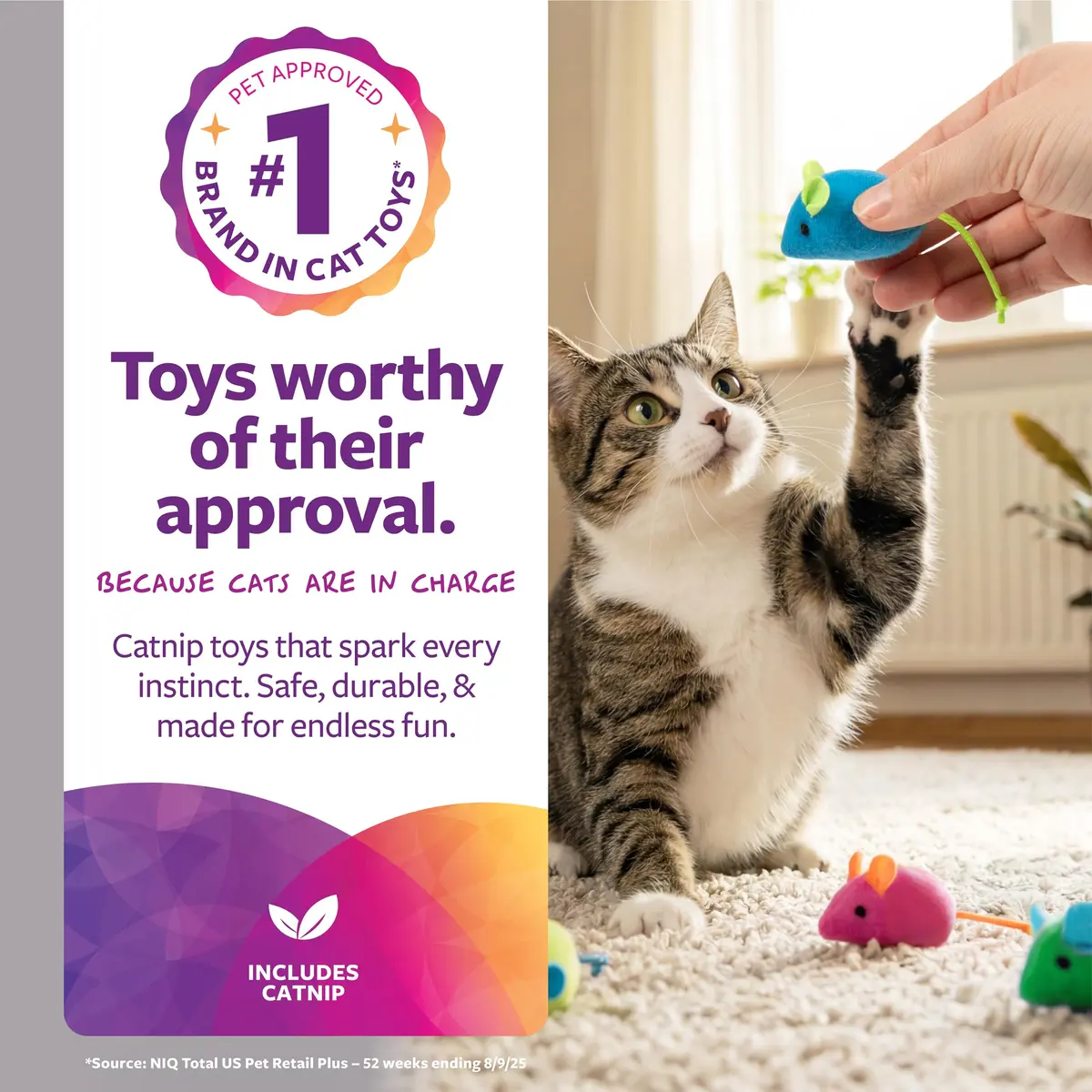 SmartyKat Skitter Critters Catnip Mice Plush Cat Toy Value Pack 15-Pack | Stimulating Play for Cats & Kittens - view 2