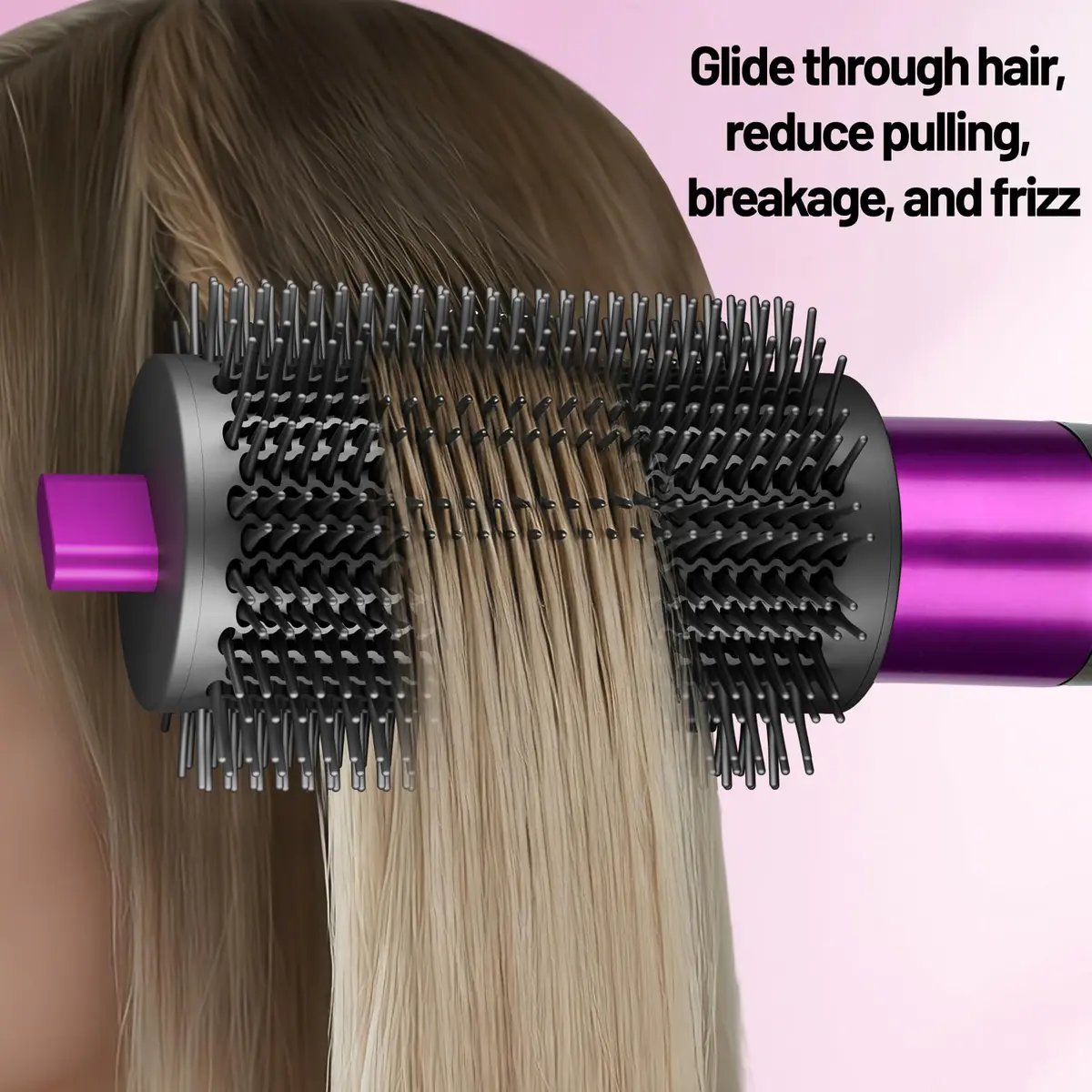 ZEPHBLOW 3-Inch Large Round Brush for Dyson Airwrap Attachments, Rose | Nylon Bristles for Volume & Smooth Curls - view 4