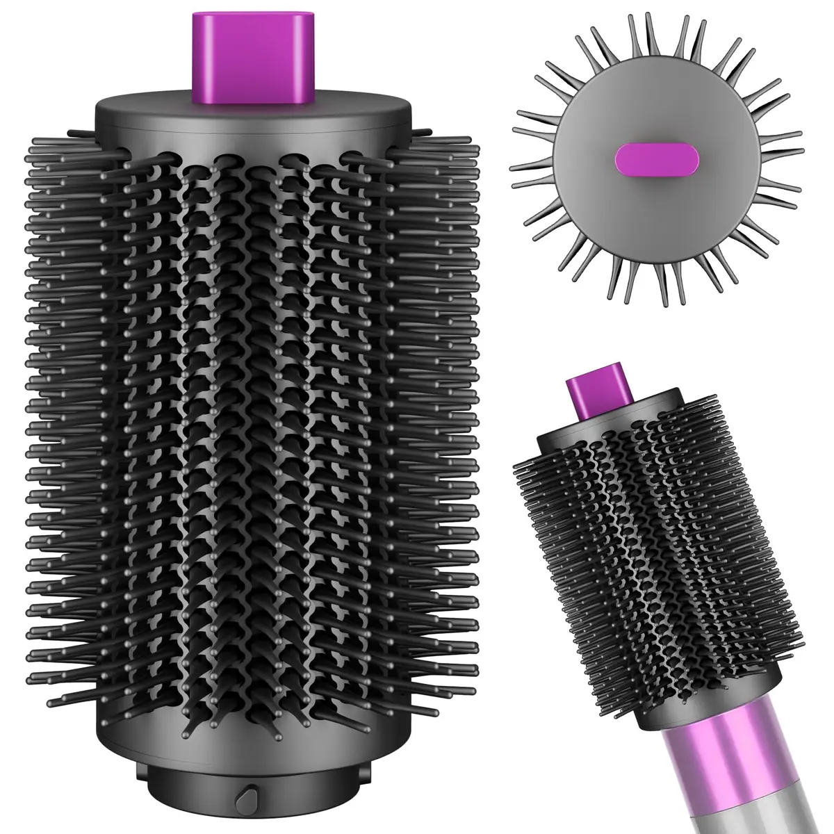 ZEPHBLOW 3-Inch Large Round Brush for Dyson Airwrap Attachments, Rose | Nylon Bristles for Volume & Smooth Curls - main product image