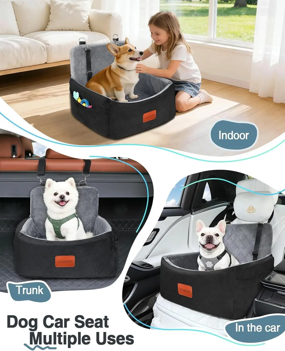 Wooaidagg Dog Car Seat for Small Dogs Under 30lbs | Comfy & Safe Travel Bed with Washable Cover - view 7
