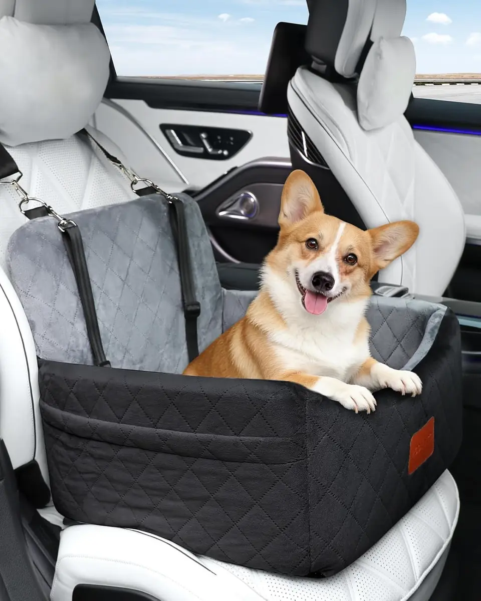Wooaidagg Dog Car Seat for Small Dogs Under 30lbs | Comfy & Safe Travel Bed with Washable Cover - view 2
