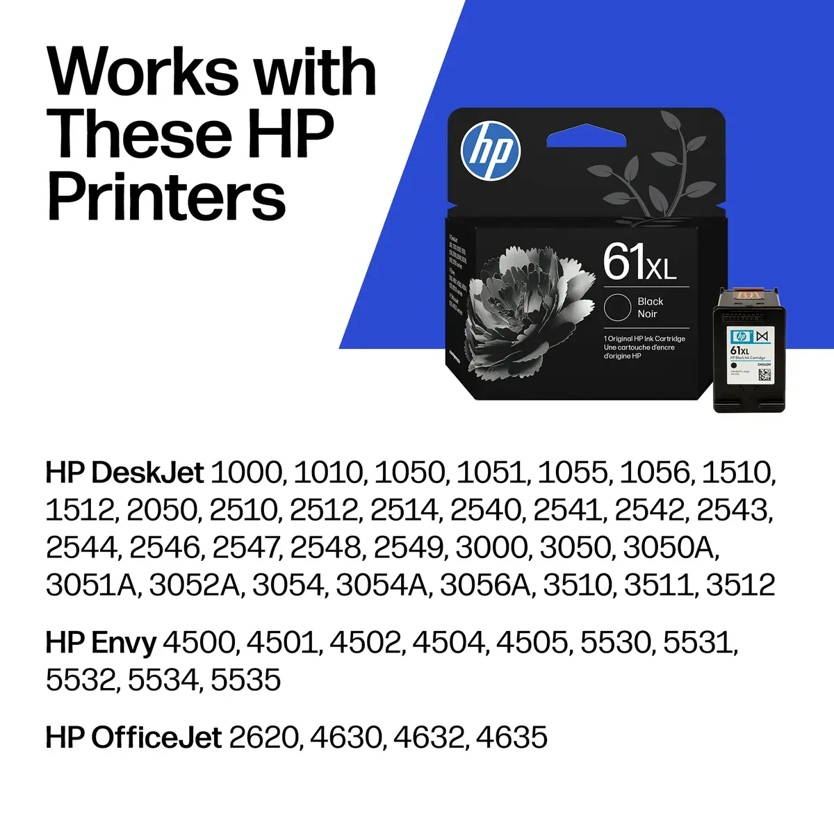 HP 61XL Black Ink Cartridges 2-Pack | High-Yield 720 Pages Total | Fade-Resistant for HP Printers - view 2