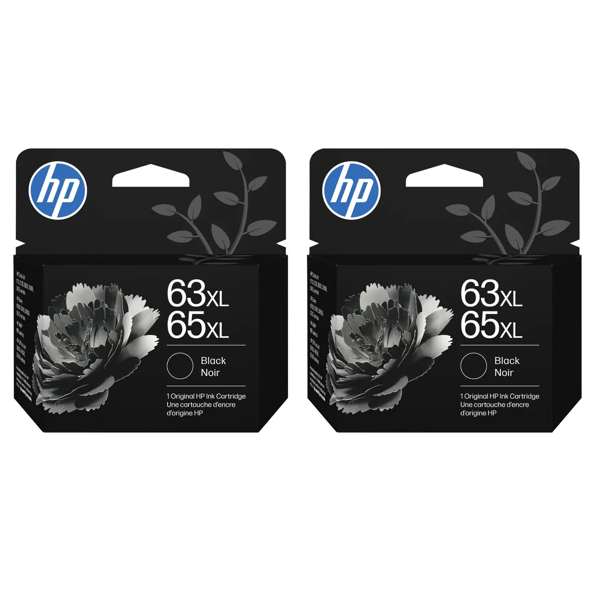 HP 63XL / 65XL Black High-Yield Ink Cartridge 2-Pack | Fade-Resistant Documents - main product image