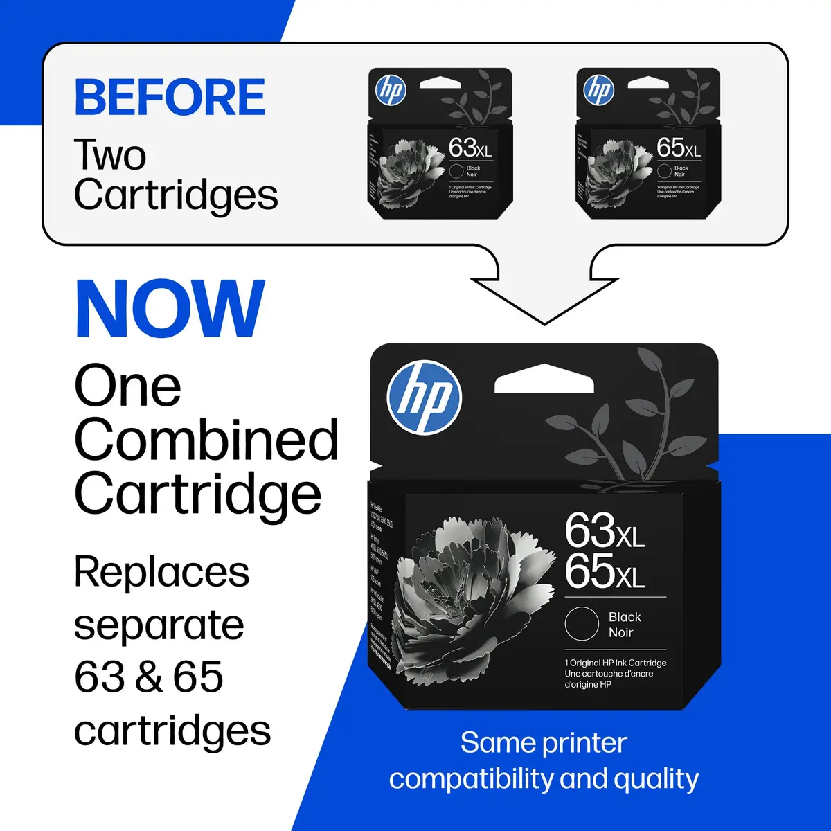 HP 63XL / 65XL Black High-Yield Ink Cartridge 2-Pack | Fade-Resistant Documents - view 2