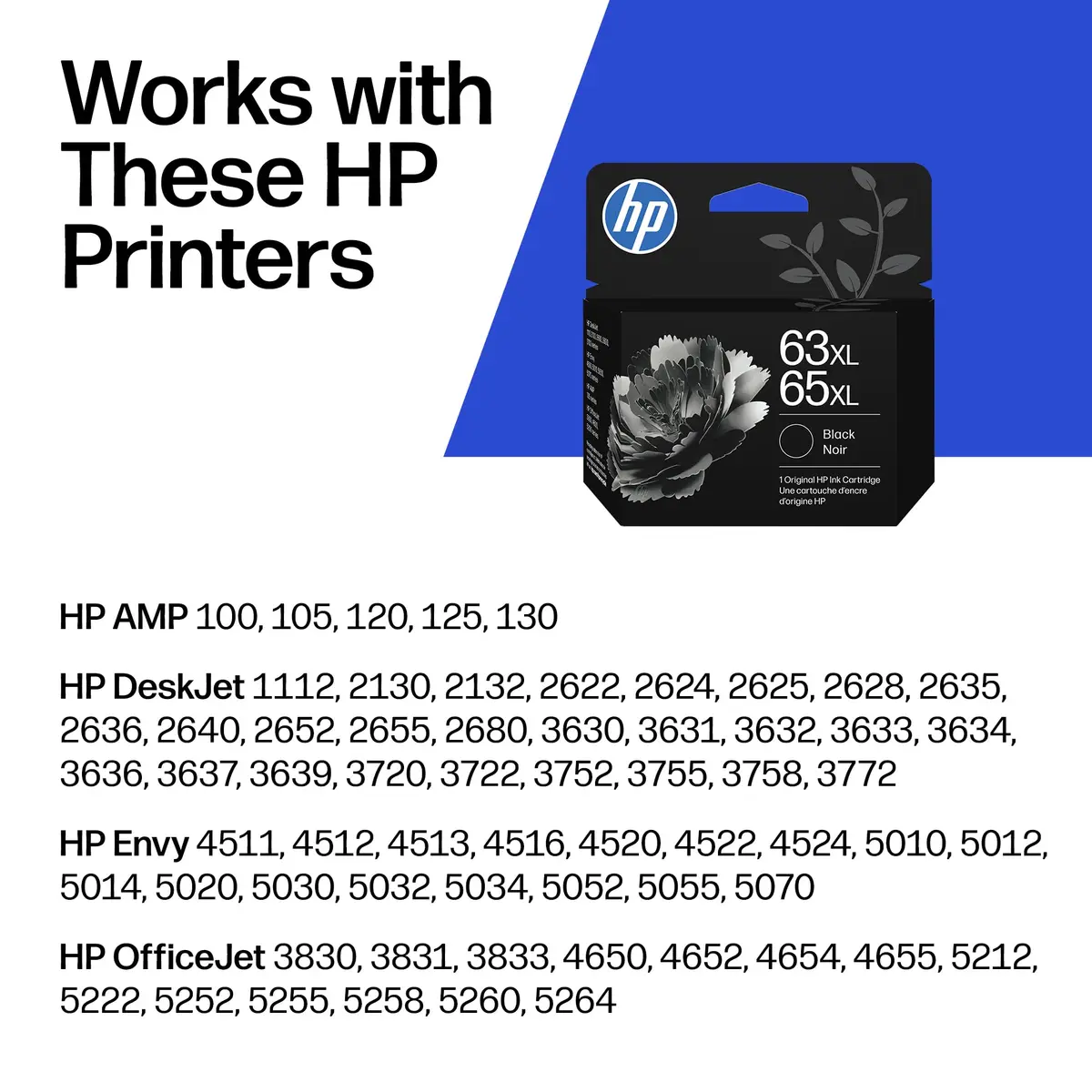 HP 63XL / 65XL Black High-Yield Ink Cartridge 2-Pack | Fade-Resistant Documents - view 3
