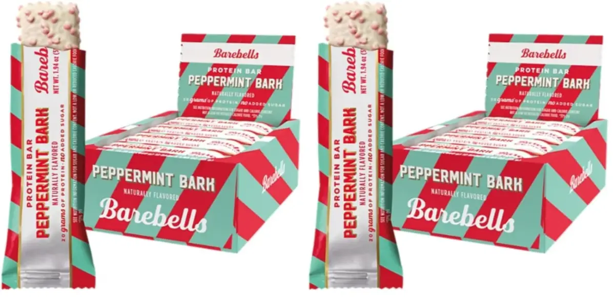 Barebells Protein Bars Peppermint Bark 12 Count Snack Bar | High Protein, Low Sugar, USA Import - main product image
