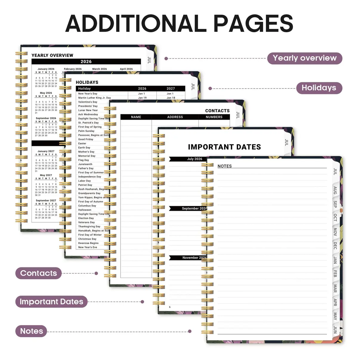 Taja Planner 2026-2027, Jul 2026-Jun 2027 | Monthly & Weekly Calendar Book - view 5