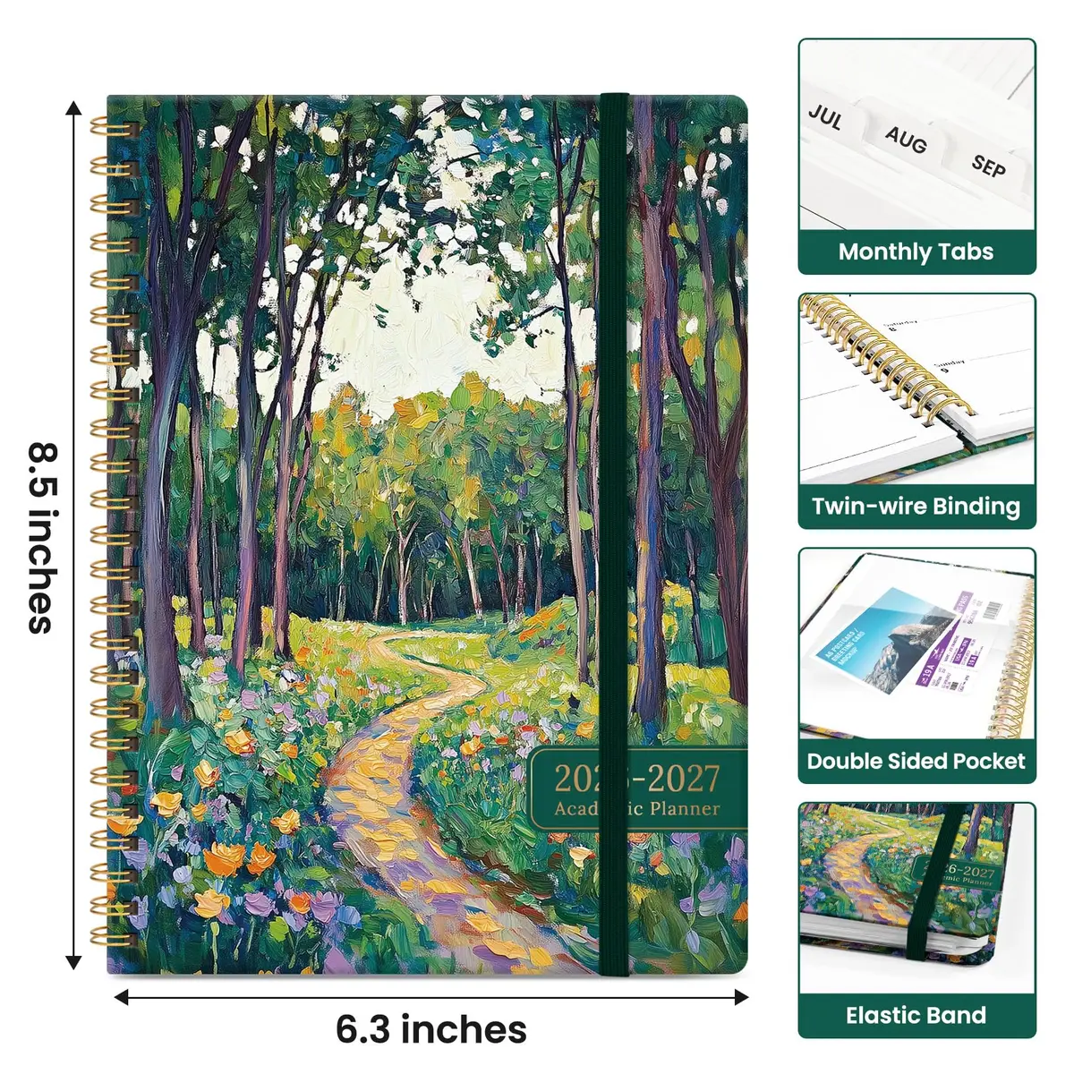 Taja 2026-2027 Academic Planner Monthly & Weekly Jul 2026-Jun 2027 Calendar Planner 21.8 cm (8.5 inches) | Smooth Ink Flow Acid-Free Paper - view 4