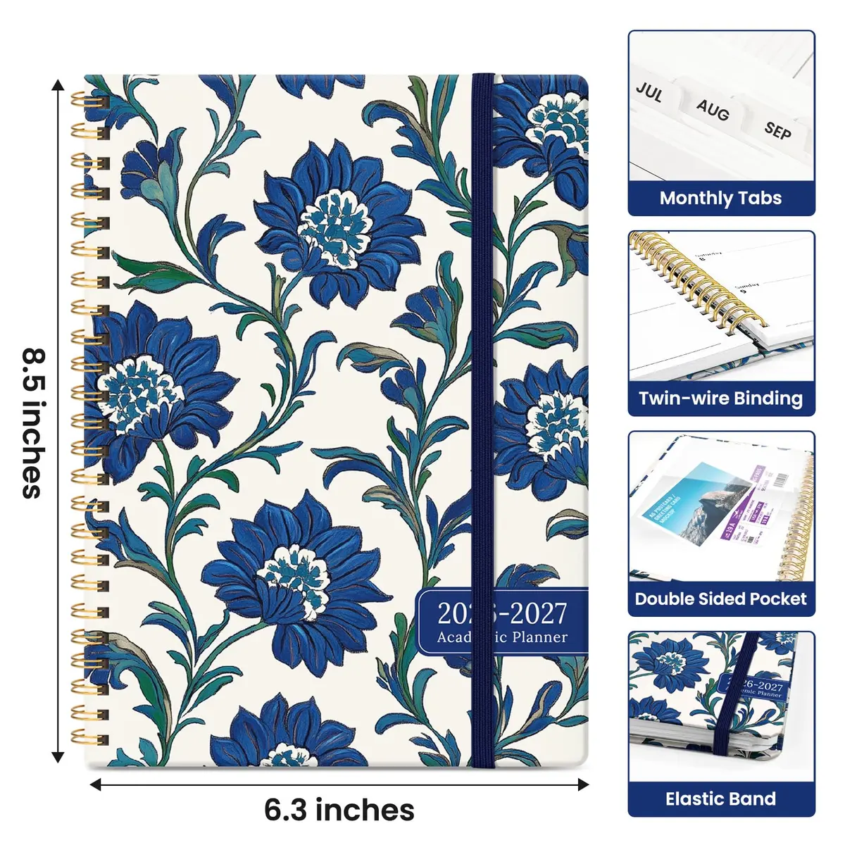 Taja Academic Planner 2026-2027, Jul 2026-Jun 2027 Monthly & Weekly Planner, 16 cm x 22 cm (6.3"x8.5") | Acid-Free Paper - view 4