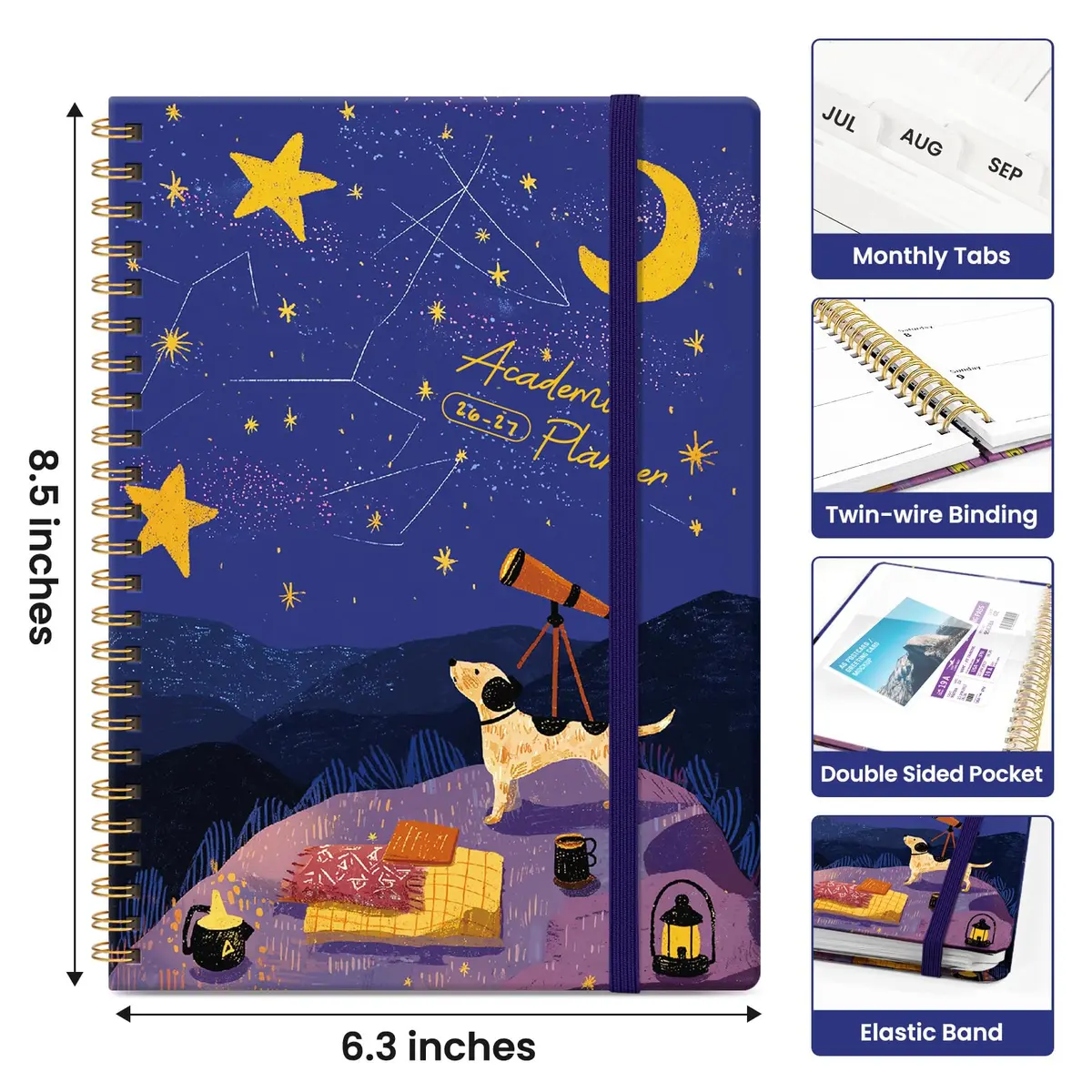 Taja Academic Planner 2026-2027, Jul 2026-Jun 2027 Monthly & Weekly Planner 16.0 cm x 21.6 cm (6.3"x8.5") | Acid-Free Paper - view 4