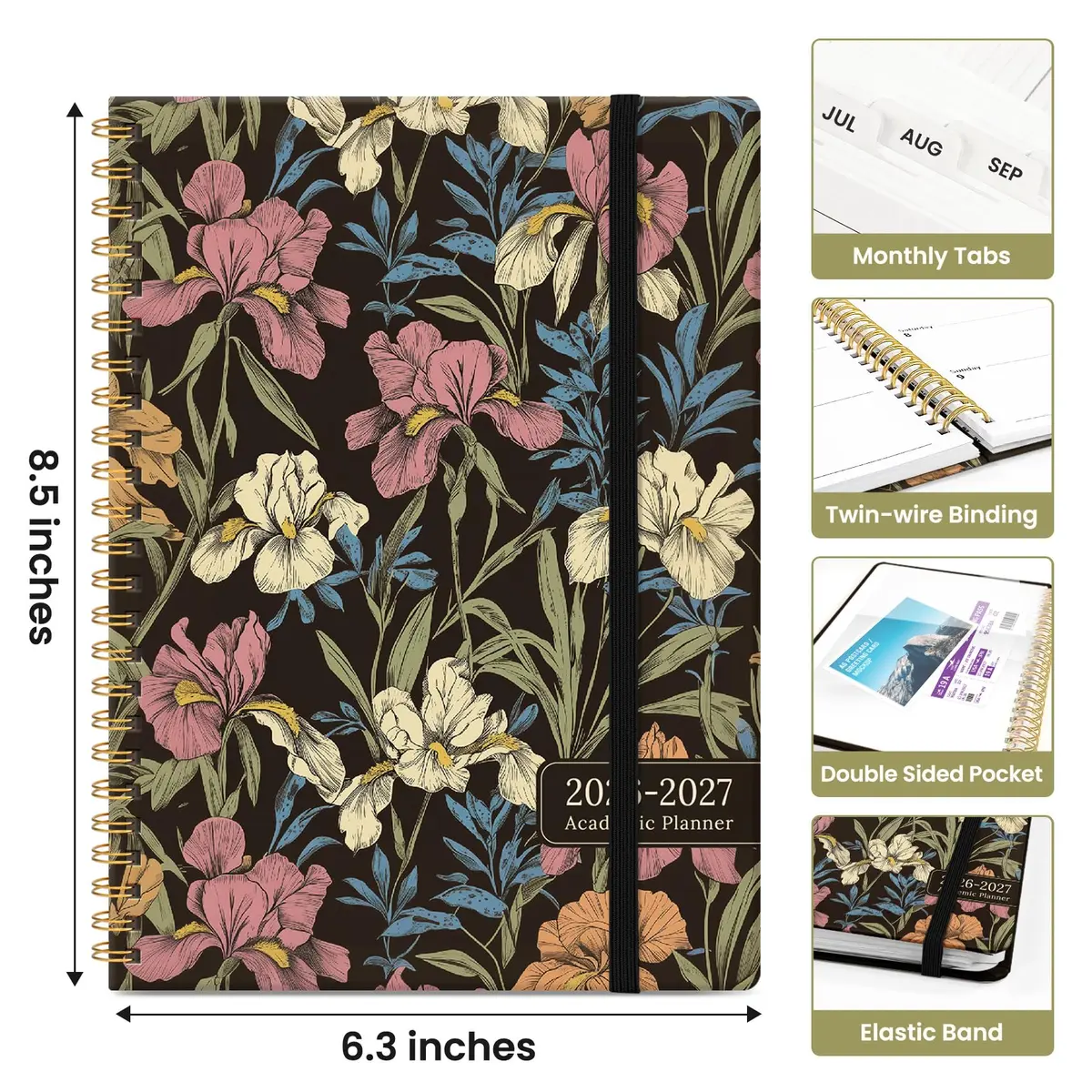 Taja Academic Planner 2026-2027, Jul 2026-Jun 2027 Monthly & Weekly Planner 16.3cm x 21.8cm (6.3"x8.5") | Acid-Free Paper for Smooth Writing - view 4