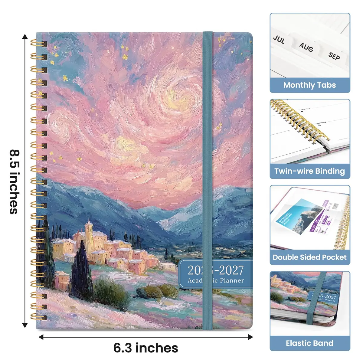 Taja Planner 2026-2027 | Academic & Personal Organizer, July 2026 - June 2027, Spiral Bound, 6.3"x8.5" - view 4