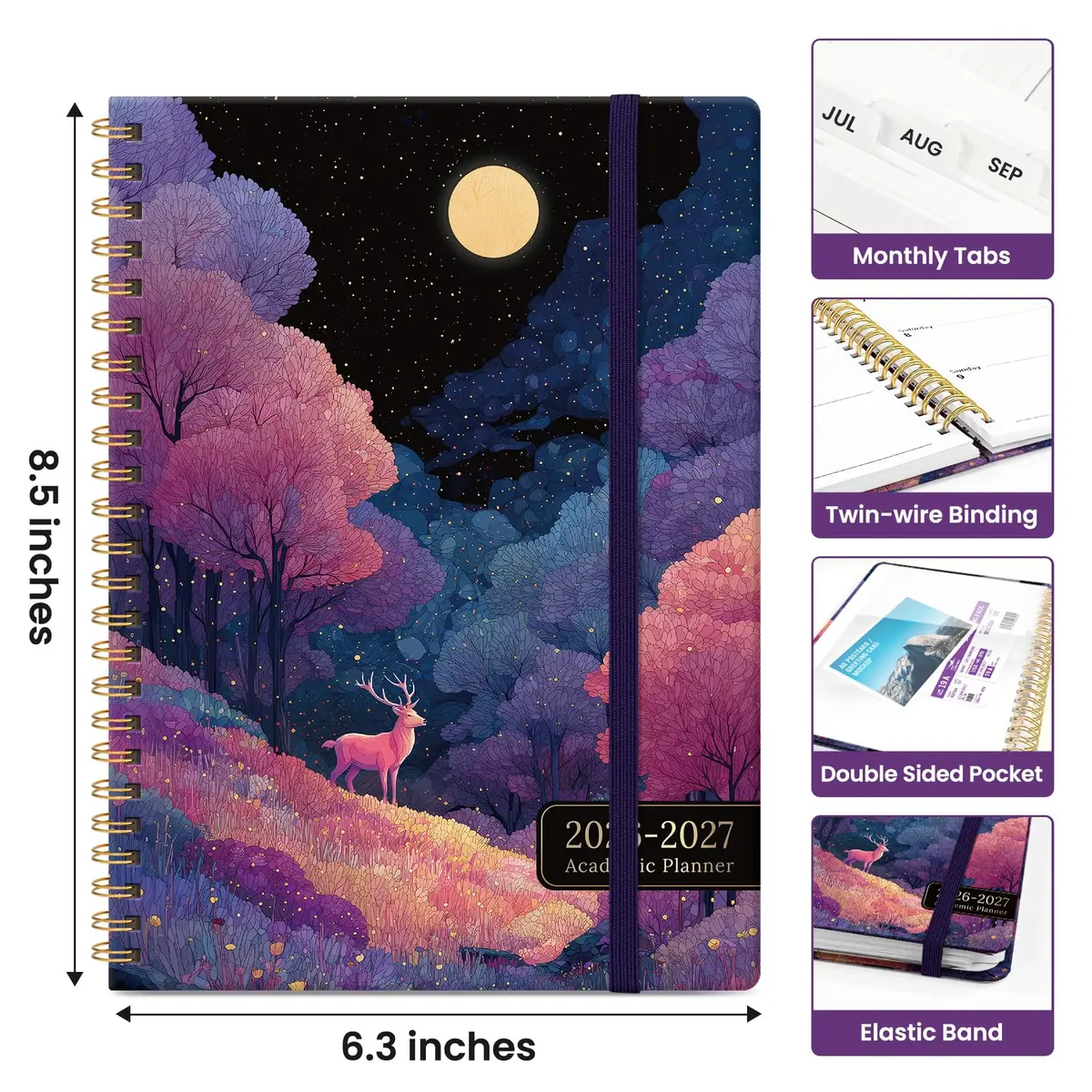 Taja Academic Planner 2026-2027, Jul 2026-Jun 2027 Monthly & Weekly Planner 146 Pages (A5 Size) - view 4